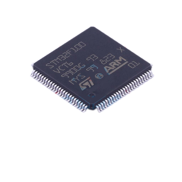 STM32F100VCT6 LQFP64 전자 부품 배포 새로운 원형 검정 집적 회로 칩 IC STM32F100VCT6