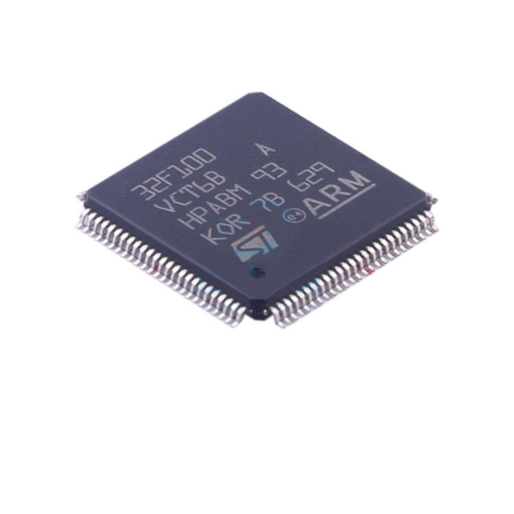 STM32F100VCT6B LQFP100 전자 부품 배포 새로운 원형 검정 집적 회로 칩 IC STM32F100VCT6B