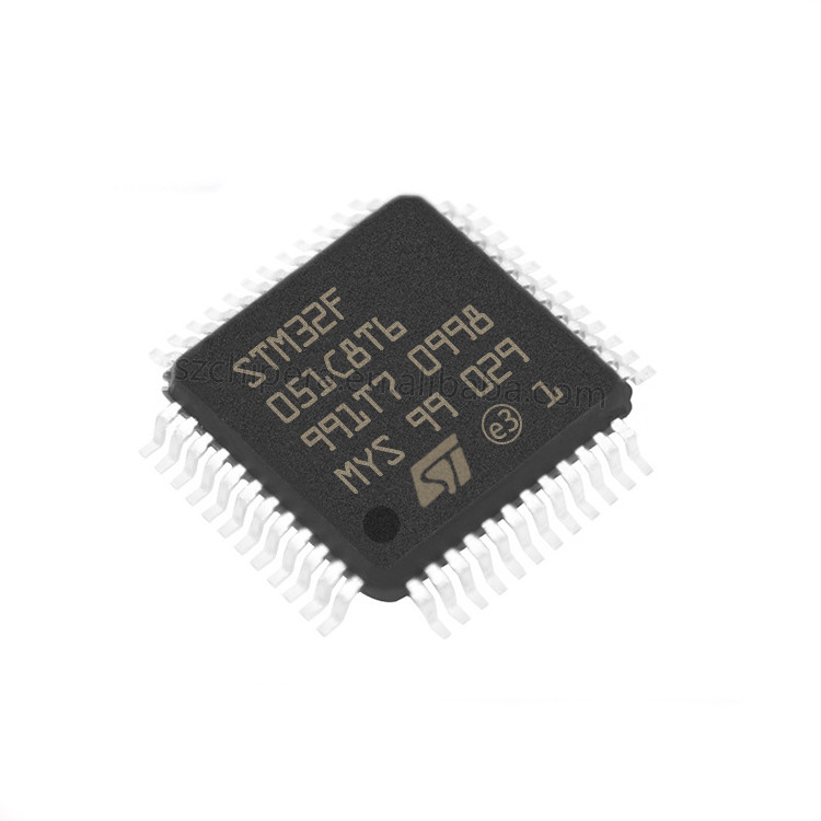 전자 구성품 STM8S105 MCU 팔 ADC DAC 32 비트 64K 플래시 48 LQFP STM32F051C8T6 IC