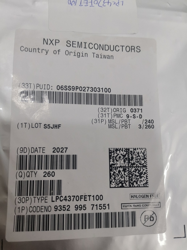 LPC4370FET100    100-tfbga   사용하지 않은 집적 회로 칩  IC  마이크로컨트롤러  아주 새로운  원형